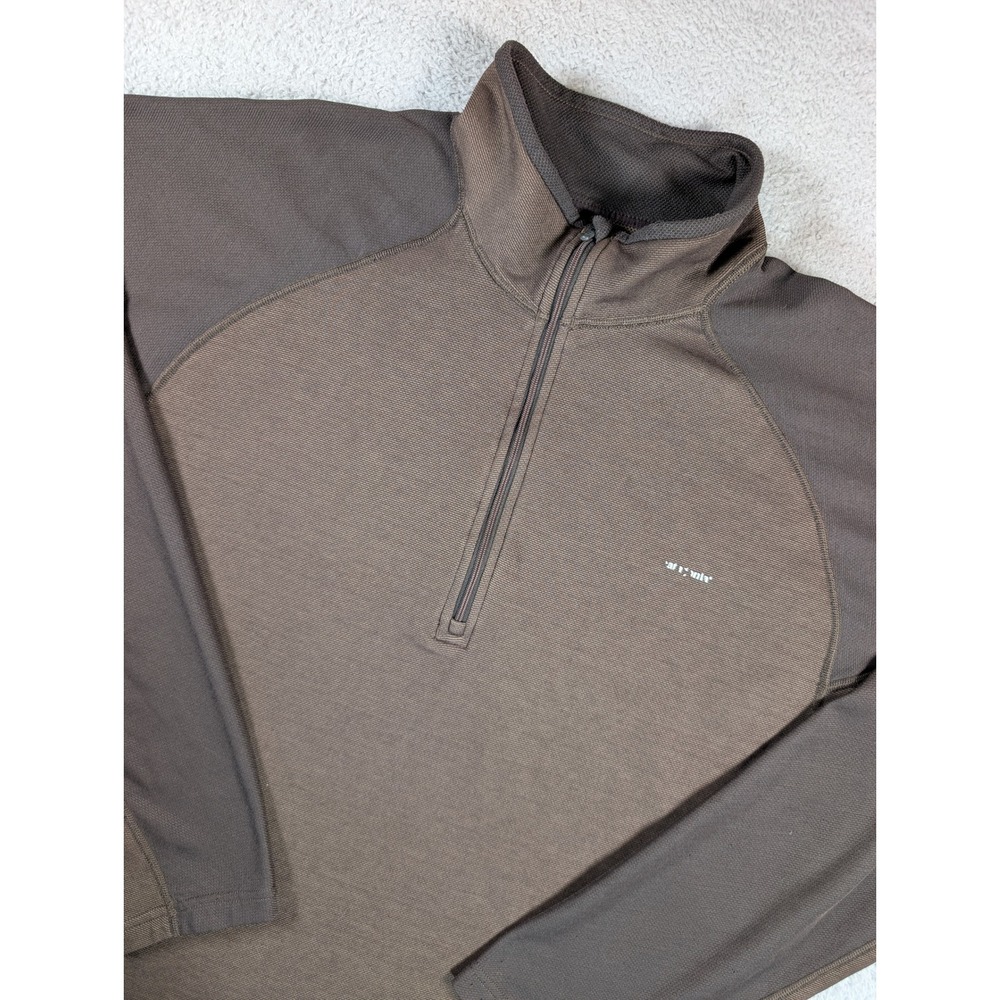 Patagonia R1 Capilene Mens XL Brown Quarter Zip Thermal Grid Fleece Base Layer